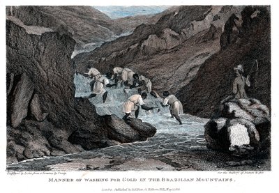 1814 में ब्राजील के पहाड़ों में सोने के लिए कपड़े धोने का प्रबंध द्वारा लेस्टर