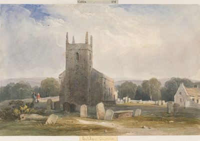 कैलडन चर्च: वाटर कलर पेंटिंग, एनडी [c1830-1840] द्वारा लुईस जॉन वुड
