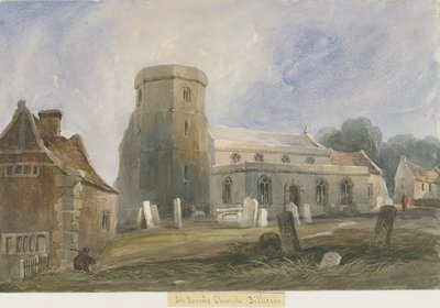 दिलहोने चर्च: वाटर कलर पेंटिंग, एन डी [c1830-1840] (पेंटिंग) द्वारा लुईस जॉन वुड