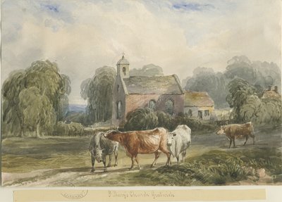 ग्रेटविच चर्च: वाटर कलर पेंटिंग, एनडी [c1830-1840] द्वारा लुईस जॉन वुड