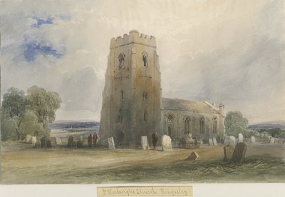 किंग्सले चर्च: वाटर कलर पेंटिंग, एनडी [c1830-1840] द्वारा लुईस जॉन वुड