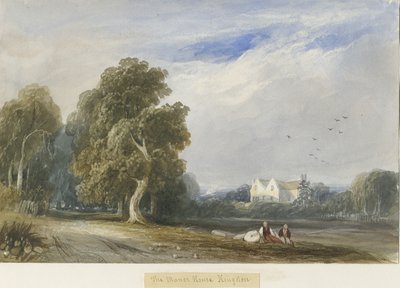 किंगस्टोन - द मैनर हाउस: वाटर कलर पेंटिंग, एनडी [c1830-1840] द्वारा लुईस जॉन वुड