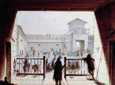 अल्फ्रेड जैकब मिलर (1810-1874), वॉटरकलर, यूएसए द्वारा फोर्ट लारमी द्वारा अज्ञात अज्ञात