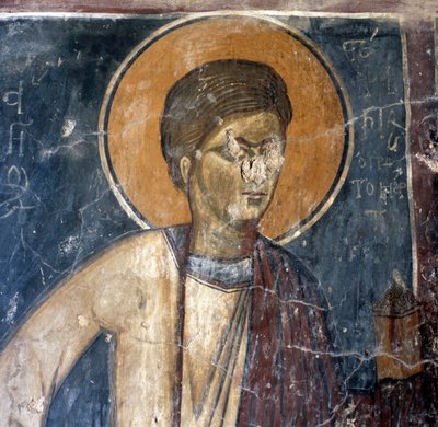 Agios Georgios Xifoforos, Apodoulou, Crete, ग्रीस के बीजान्टिन चर्च में संत का फ्रेस्को (फोटो) द्वारा अज्ञात अज्ञात