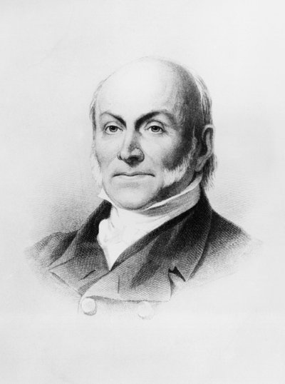 जॉन क्विंसी एडम्स (1767-1848) का चित्र, अमेरिकी राजनयिक और राजनीतिज्ञ, जिन्होंने 1825 से 1829 तक संयुक्त राज्य अमेरिका के 6वें राष्ट्रपति के रूप में कार्य किया, जॉर्ज पीटर अलेक्जेंडर हीली द्वारा पेंटिंग के बाद उत्कीर्णन (1818-1894) द्वारा अज्ञात अज्ञात