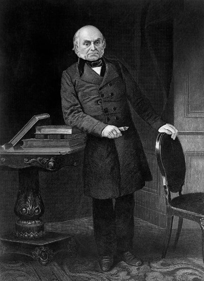 जॉन क्विंसी एडम्स (1767-1848), अमेरिकी राजनेता और राजनयिक का पोर्ट्रेट, जो 1825 से 1829 तक संयुक्त राज्य अमेरिका के 6 वें राष्ट्रपति थे, उत्कीर्णन द्वारा अज्ञात अज्ञात