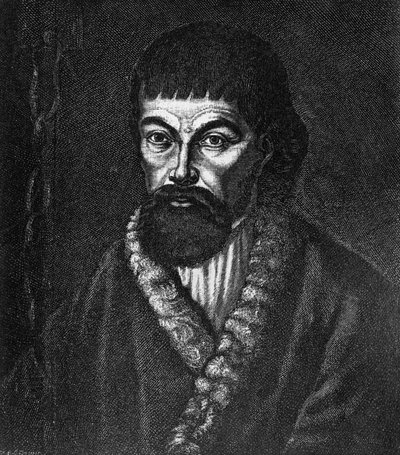 येमेलियन इवानोविच पुगाचोव (सीए 1742-1775) का पोर्ट्रेट, 1773-1774 में रूस में प्रमुख कोसैक और किसान विद्रोह के नेता, तेल चित्रकला के बाद उत्कीर्णन द्वारा अज्ञात अज्ञात