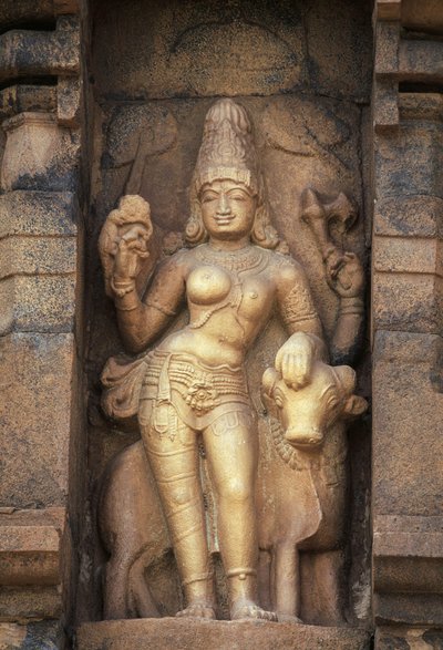 पार्वती, बृहदीश्वर मंदिर, गंगईकोंडा चोलपुरम, तमिलनाडु, भारत को दर्शाती राहत द्वारा अज्ञात अज्ञात