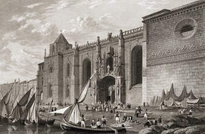 Mosteiro dos Jeronimos Belem, Lisbon, यूरोप के प्रमुख शहरों के चुनिंदा दृश्यों से, JH Le Keux द्वारा उत्कीर्ण, लंदन में प्रकाशित, 1832 द्वारा लेफ्टिनेंट कर्नल बैटी