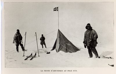 1911, 1912 में रोनाल्ड अमुंडसेन (1872-1928) द्वारा दक्षिणी ध्रुव पर तम्बू छोड़ा गया द्वारा लेफ्टिनेंट हेनरी रॉबर्टसन बोवर्स