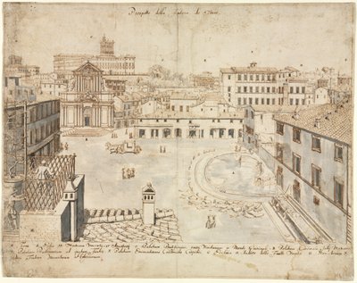 रोम के अठारह दृश्य: द ट्रेवी फाउंटेन, 1665। द्वारा लिविन क्रुइल