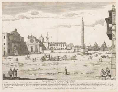 संभावनाओं से Piazza del Popolo LOCURI रोम Insignes [बारी] 1666। द्वारा लिविन क्रुइल