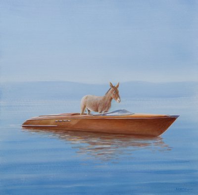 गधा इन ए रिवा, 2010 (कैनवास पर एक्रिलिक) द्वारा Lincoln Seligman