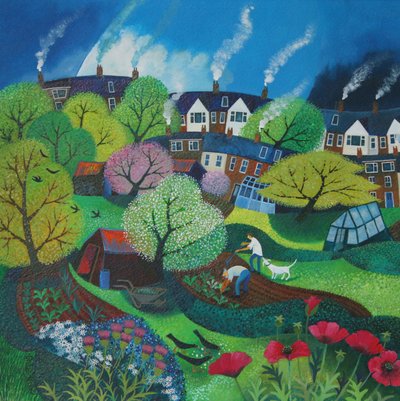 वेजी पैच, 2015, (कागज पर एक्रिलिक स्याही) द्वारा Lisa Graa Jensen