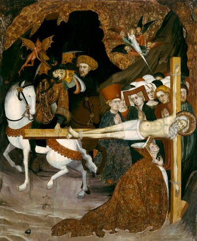 क्रूसीफिकेशन सेंट एंड्रयू द एपोस्टल। लुईस बोरासा द्वारा चित्रकारी (1360-1425) द्वारा ललुइस बोर्रासा