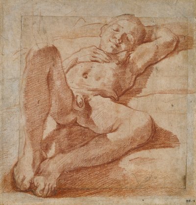 एक नग्न लड़के का अध्ययन, 1575-1619 द्वारा Lodovico Carracci