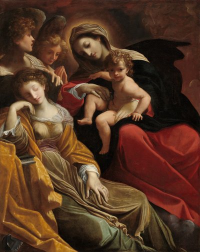 अलेक्जेंड्रिया के सेंट कैथरीन का सपना, सी। 1593. द्वारा Lodovico Carracci