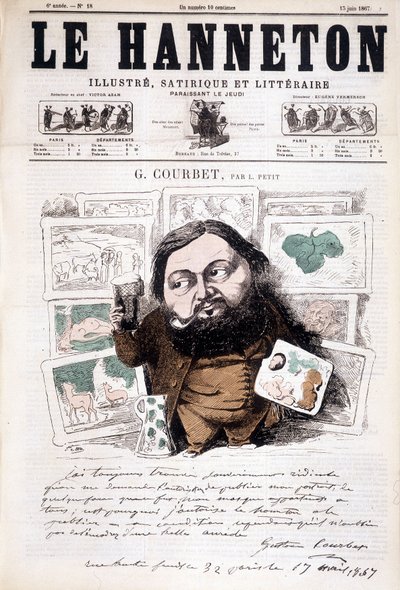 गुस्ताव कोर्टबेट का पोर्ट्रेट, फ्रांसीसी चित्रकार (1819-1877)। ले हेनेटन में द्वारा लियोनस जस्टिन अलेक्जेंड्रे पेटिट