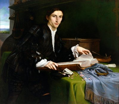 नोबलमैन, अपने स्टूडियो में (पुनर्स्थापना के बाद)। द्वारा Lorenzo Lotto