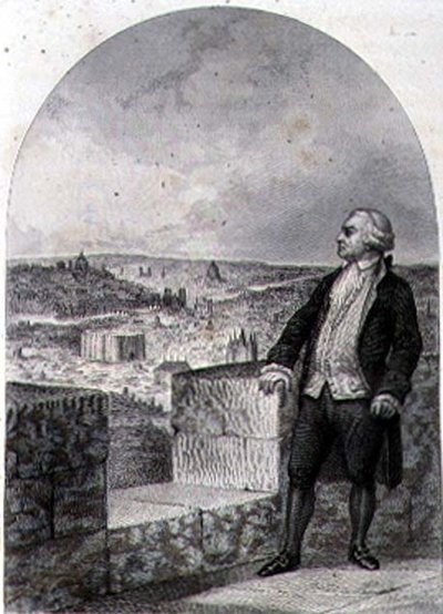 पेरिस के प्राचीर पर ऑनर गेब्रियल रिक्वेटी, काउंट ऑफ मिराब्यू (1749-91), फिलिबर्ट लैंग्लोइस (उत्कीर्णन) द्वारा उकेरा गया द्वारा लुई (बाद) मार्कल
