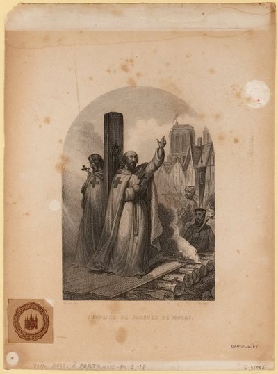 ज्यां चार्ल्स पार्डिनल द्वारा उत्कीर्ण जैक्स डी मोले का अत्याचार द्वारा लुई (बाद) मार्कल
