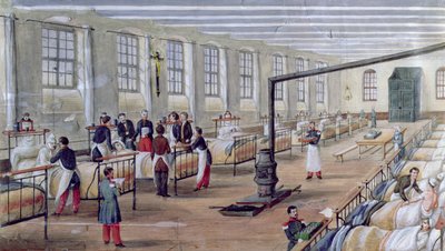 1854 में पेरिस में वैल-डी-ग्रेस का सैन्य अस्पताल द्वारा लुई एमैले क्रेपेलेट