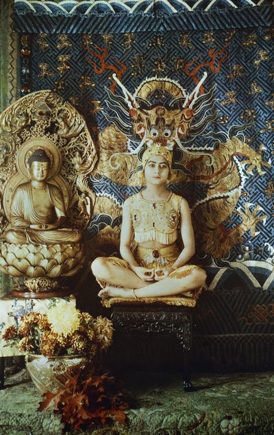 ओरिएंटलिस्ट स्टडी विद सीटेड वुमन, c.1850-1900 (मैन्टोक्रोम, पेपर-टैपेड) द्वारा लुई एमेडी मेंटे और एडमंड गोल्डश्मिट