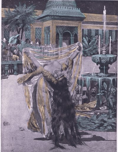 बेबीलोन की बेटी के नृत्य का सोल्डन, नवरे सोसाइटी द्वारा 1930 के दशक (लिथो) द्वारा प्रकाशित बोकासियो के डिकैमेरॉन का चित्रण द्वारा लुइस चेलोन