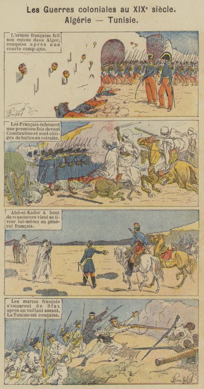 19वीं सदी में औपनिवेशिक युद्ध, अल्जीरिया, ट्यूनीशिया (रंग लिथो) द्वारा लुई चार्ल्स (बाद में) बमबारी की