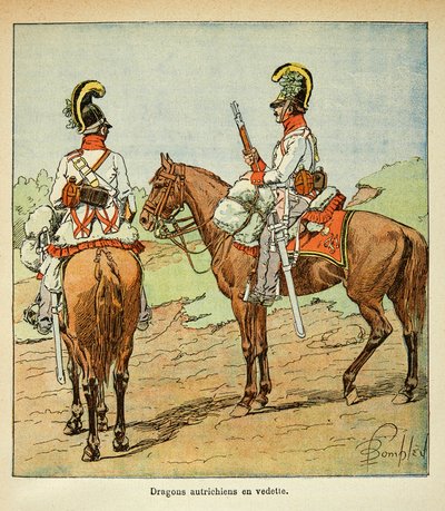 काउंट इमैनुएल डे लास केसेस (1766-1842) की पुस्तक "द मेमोरियल ऑफ सेंट हेलेन" से बॉम्बल्ड लुइस (1862-1927) का चित्रण: ऑस्ट्रियन ड्रेगन चित्रित, निजी संग्रह द्वारा लुई चार्ल्स ने बमबारी की