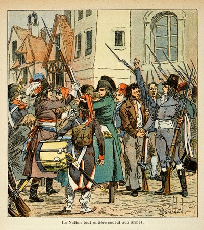 काउंट इमैनुएल डी लास केसेस (1766-1842) की पुस्तक "द मेमोरियल ऑफ सेंट हेलेन" से बॉम्बल्ड लुइस (1862-1927) का चित्रण: पूरा राष्ट्र अंग्रेजी, निजी संग्रह के खिलाफ हथियारों के लिए दौड़ा द्वारा लुई चार्ल्स ने बमबारी की