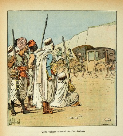 काउंट इमैनुएल डे लास केसेस (1766-1842) की पुस्तक "द मेमोरियल ऑफ सेंट हेलेन" से बॉम्बल्ड लुइस (1862-1927) का चित्रण: मिस्र के लिए अभियान। मिस्रवासी फ्रांसीसी कर्मचारियों से हैरान, निजी संग्रह द्वारा लुई चार्ल्स ने बमबारी की