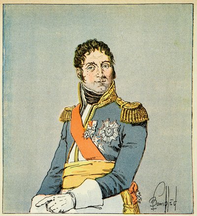 काउंट इमैनुएल डी लास केसेस (1766-1842) की पुस्तक "द मेमोरियल ऑफ सेंट हेलेन" से बॉम्बल्ड लुइस (1862-1927) का चित्रण: मारेचल आंद्रे मसेना (1758-1817), ड्यूक ऑफ रिवोली और प्रिंस ऑफ एस्लिंग का पोर्ट्रेट , निजि संग्रह द्वारा लुई चार्ल्स ने बमबारी की