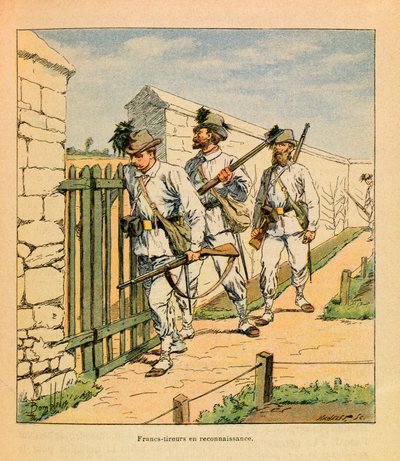 यूजीन सार्जेंट द्वारा L'Armee de l'Est, dit Grenest, लुई बॉम्बल्ड द्वारा सचित्र (1862-1927) (फ्रेंको-जर्मन युद्ध; 1870 -1871 का अभियान): फ़्रीयर्स-स्नीयर्स एन टोही, संग्रह आंशिक द्वारा लुई चार्ल्स ने बमबारी की