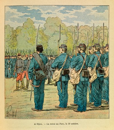 यूजीन सार्जेंट द्वारा L'Armee de l'Est, dit Grenest, लुई बॉम्बल्ड द्वारा सचित्र (1862-1927) (फ्रेंको-जर्मन युद्ध; 1870-1871 का अभियान): डिजॉन में, पार्क में नेशनल गार्ड की पत्रिका अक्टूबर में 19 द्वारा लुई चार्ल्स ने बमबारी की
