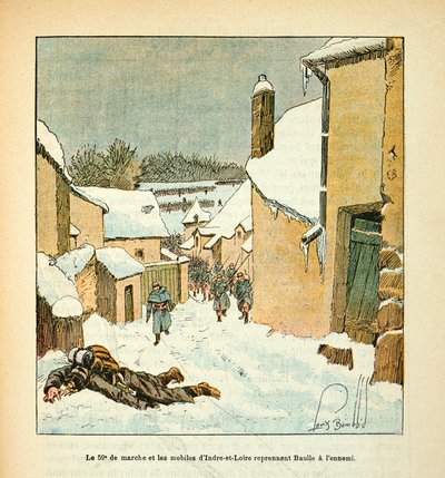 यूजीन सर्जेंट द्वारा लॉयर की सेना, डीआईटी ग्रेनेस्ट, लुई बॉम्बल्ड (1862-1927) (फ्रेंको-जर्मन युद्ध; 1870 -1871 का अभियान) द्वारा सचित्र: 59, एमे डे मार्चे एट लेस मोबाइल्स डी इंड्रे एट लॉयर टेक ओवर दुश्मन से बाउल शहर, संग्रह आंशिक द्वारा लुई चार्ल्स ने बमबारी की