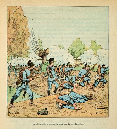 लुई बॉम्बल्ड (1862-1927) (फ्रेंको-जर्मन युद्ध; 1870 -1871 का अभियान) द्वारा सचित्र यूजीन सर्जेंट द्वारा द आर्मी ऑफ द लॉयर, जिसे ग्रेनेस्ट के नाम से जाना जाता है: 18 अक्टूबर को चेटौडुन में लड़ाई द्वारा लुई चार्ल्स ने बमबारी की