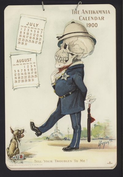 एंटीकामोनिया कैलेंडर के लिए चित्रण, 1900 द्वारा Louis Crucius or Crusuius