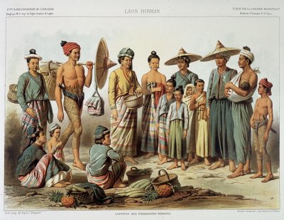 लाओटियन आबादी 1870 के आसपास फ्रांसिस गार्नियर पेरिस द्वारा "" जर्नी डी'एक्सप्लोरेशन एन इंडोचाइन 1866-1868" में द्वारा लुई डेलापोर्टे