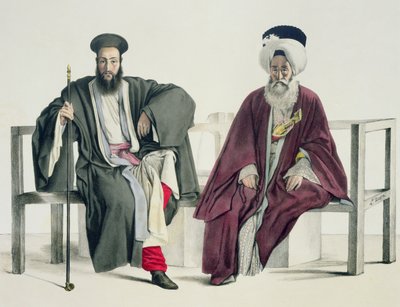 एक ग्रीक पुजारी और एक तुर्क, थिएरी ब्रदर्स द्वारा उत्कीर्ण, 1825 द्वारा लुई डुप्रे