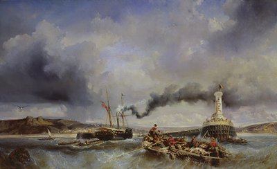 1843 में समुद्र से बोलोग्ने के बंदरगाह का दृश्य द्वारा Eugene Isabey