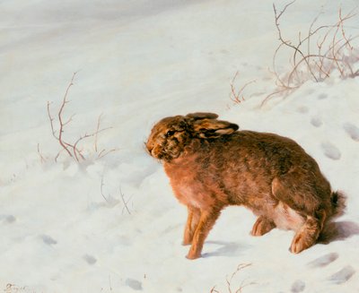 हरे में बर्फ, 1875 द्वारा Louis Ferdinand von Rayski