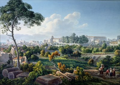 एस्क्विलाइन हिल, रोम का दृश्य, c.1800 द्वारा Louis Francois Cassas