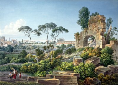 एस्क्विलाइन हिल, रोम का दृश्य, c.1800 द्वारा Louis Francois Cassas