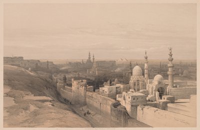 मिस्र और नूबिया: वॉल्यूम III - नंबर 26, काहिरा, लुकिंग वेस्ट, 1838। द्वारा लुई हागे