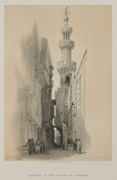 मिस्र और नूबिया, वॉल्यूम III: द मीनार ऑफ द मस्जिद एल रामश्री, 1848। द्वारा लुई हागे
