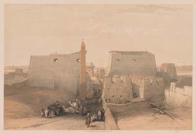 मिस्र और नूबिया: खंड II - नंबर 38, 1838 लक्सर के मंदिर में भव्य प्रवेश द्वार। द्वारा लुई हागे