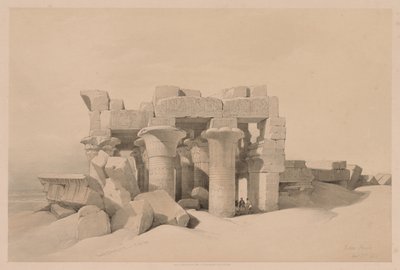 मिस्र और नूबिया: खंड II - नंबर 42, कोम ओम्बो के खंडहर, 1838। द्वारा लुई हागे