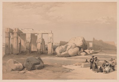 मिस्र और नूबिया: वॉल्यूम II - नंबर 4, मेमोनीजियम, 1838 में ग्रेट कोलोसी के टुकड़े। द्वारा लुई हागे