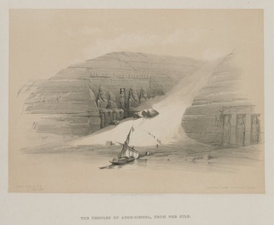 मिस्र और नूबिया, खंड II: अबो सिम्बल, नूबिया, 1848 के उत्कीर्ण मंदिर। द्वारा लुई हागे
